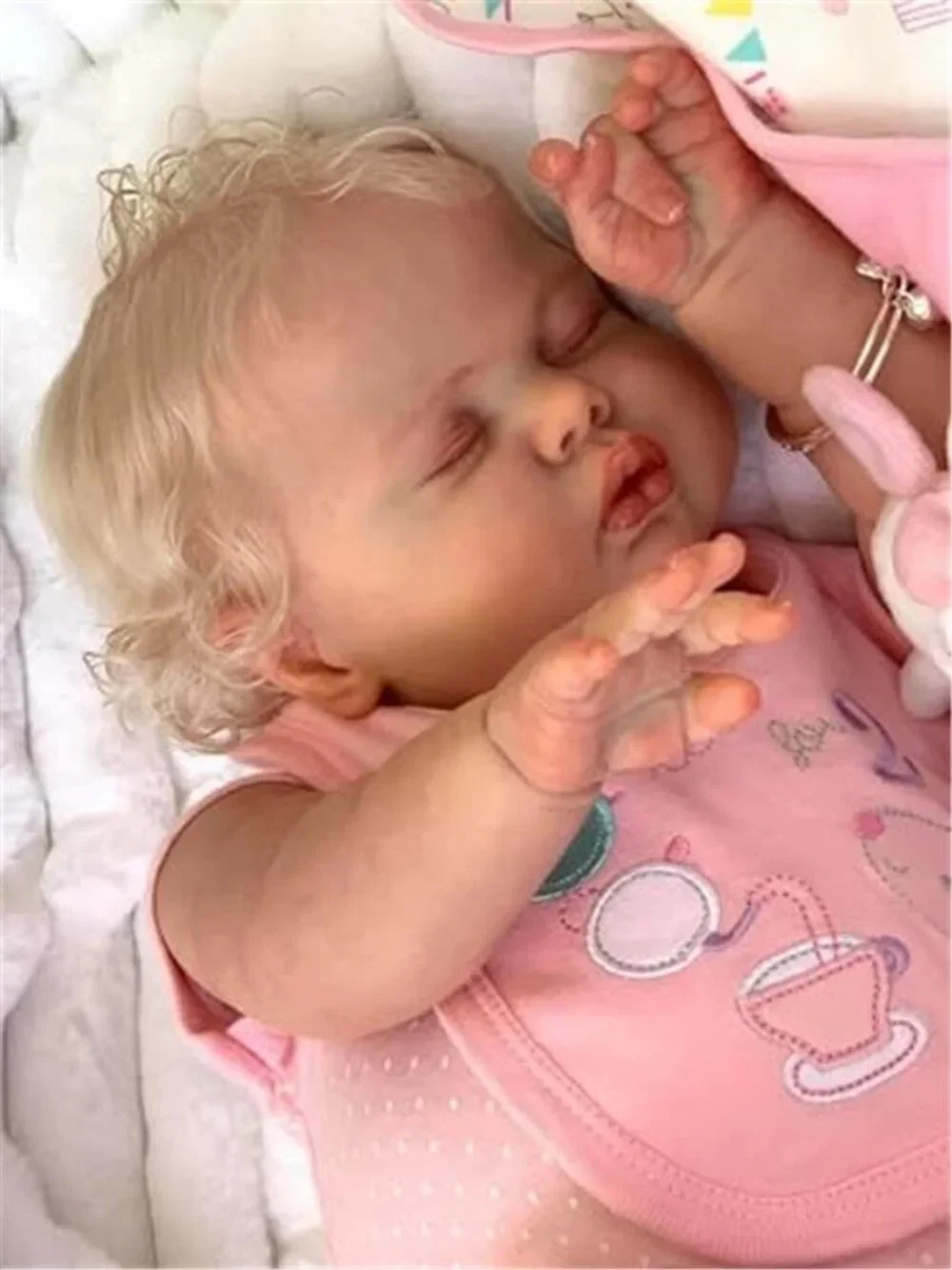 24 Inch Reborn Toddler Girl Doll Sleeping Pickel Realistic Soft Cloth Body Vinyl